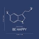 Vinyl Wall Art Decal - Be Happy Serotonin - 18.5" x 16.5" - Chemical Formula Of Happiness Molecule Modern Motivational Positive Quote Sticker For Home Bedroom Closet Office Decor 4