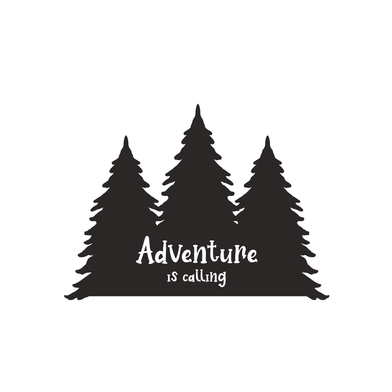 Vinyl Wall Art Decal - Adventure Is Calling - 16" x 22" - Trendy Inspirational Quote Mountain Design Sticker For Children Bedroom Home Baby Nursery Daycare Kids Room Decor 1