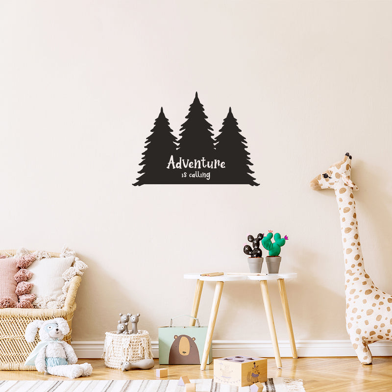 Vinyl Wall Art Decal - Adventure Is Calling - Trendy Inspirational Quote Mountain Design Sticker For Children Bedroom Home Baby Nursery Daycare Kids Room Decor 3