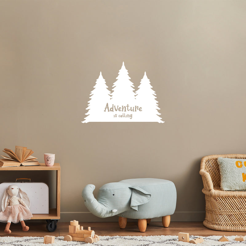 Vinyl Wall Art Decal - Adventure Is Calling - 16" x 22" - Trendy Inspirational Quote Mountain Design Sticker For Children Bedroom Home Baby Nursery Daycare Kids Room Decor 2