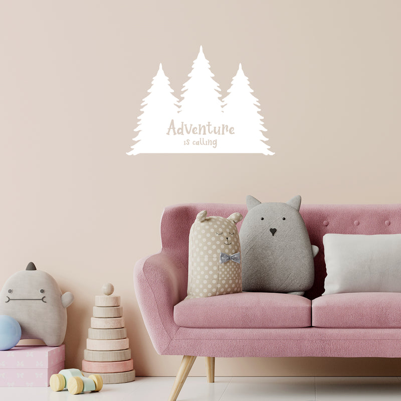 Vinyl Wall Art Decal - Adventure Is Calling - 16" x 22" - Trendy Inspirational Quote Mountain Design Sticker For Children Bedroom Home Baby Nursery Daycare Kids Room Decor 3