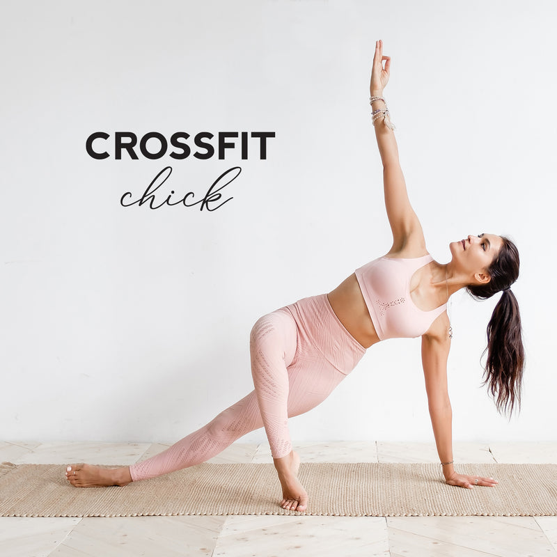 Vinyl Wall Art Decal - CrossFit Chick - 12. Trendy Motivating Positive Healthy Quote Kettlebell Design Sticker For Workout Room Yoga CrossFit Center Gym Fitness Lifestyle Decor 3