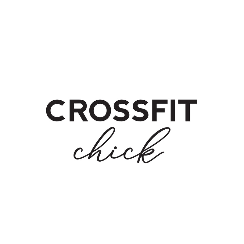 Vinyl Wall Art Decal - CrossFit Chick - 12. Trendy Motivating Positive Healthy Quote Kettlebell Design Sticker For Workout Room Yoga CrossFit Center Gym Fitness Lifestyle Decor 1