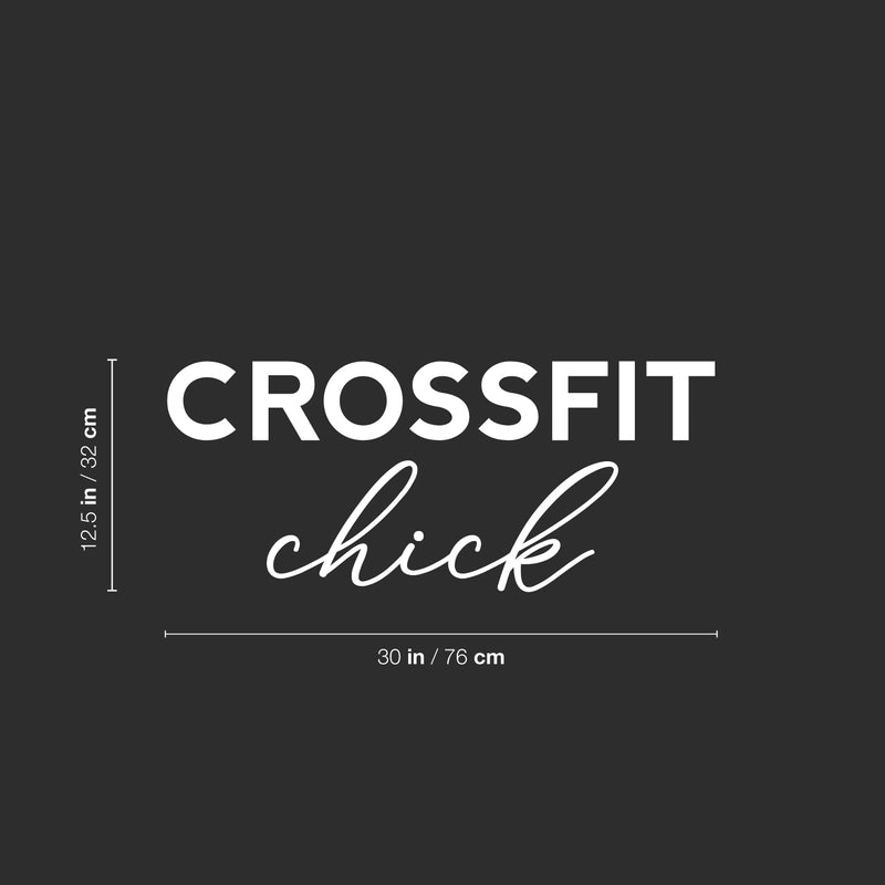 Vinyl Wall Art Decal - CrossFit Chick - 12.5" x 30" - Trendy Motivating Positive Healthy Quote Kettlebell Design Sticker For Workout Room Yoga CrossFit Center Gym Fitness Lifestyle Decor 4