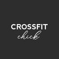 Vinyl Wall Art Decal - CrossFit Chick - 12.5" x 30" - Trendy Motivating Positive Healthy Quote Kettlebell Design Sticker For Workout Room Yoga CrossFit Center Gym Fitness Lifestyle Decor 1