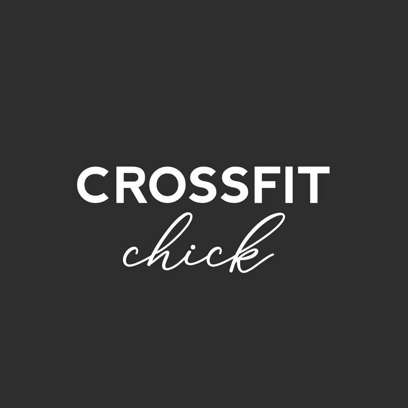 Vinyl Wall Art Decal - CrossFit Chick - 12.5" x 30" - Trendy Motivating Positive Healthy Quote Kettlebell Design Sticker For Workout Room Yoga CrossFit Center Gym Fitness Lifestyle Decor 1