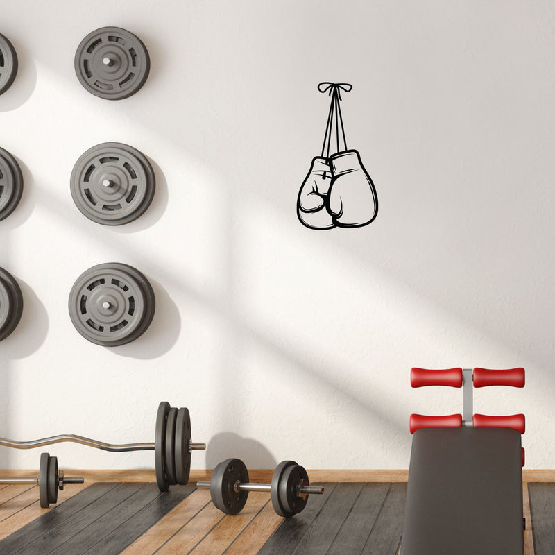 Vinyl Wall Art Decal - Boxing Gloves - Trendy Motivational Fun Positive Healthy Design Sticker For Workout Room CrossFit Center Gym Fitness Lifestyle Decor 3