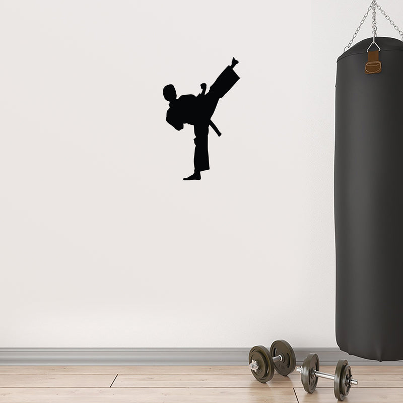 Vinyl Wall Art Decal - Taekwondo Side Kick - 32" x 20" - Trendy Motivational Positive Healthy Fun Design Sticker For Home Workout Room CrossFit Center Gym Fitness Lifestyle Decor 2