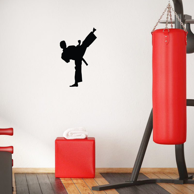 Vinyl Wall Art Decal - Taekwondo Side Kick - Trendy Motivational Positive Healthy Fun Design Sticker For Home Workout Room CrossFit Center Gym Fitness Lifestyle Decor 3