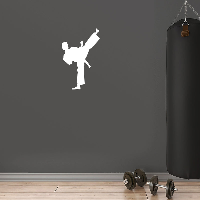 Vinyl Wall Art Decal - Taekwondo Side Kick - 32" x 20" - Trendy Motivational Positive Healthy Fun Design Sticker For Home Workout Room CrossFit Center Gym Fitness Lifestyle Decor 2