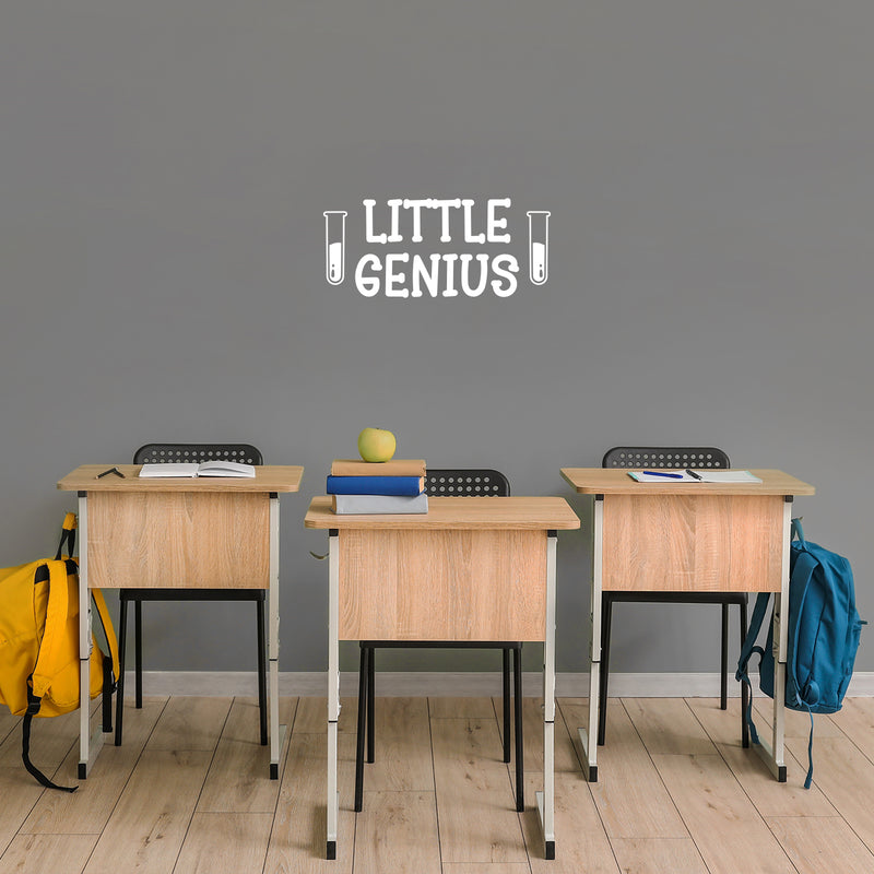 Vinyl Wall Art Decal - Little Genius - 11" x 25" - Trendy Fun Motivational Good Vibes Quote Sticker Home Study Room Playroom School Classroom Chemistry Lab Library Office Decor 3