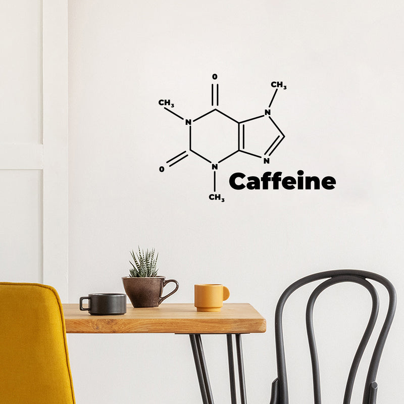 Vinyl Wall Art Decal - Caffeine Formula - Trendy Fun Cool Chemistry Element Design Sticker For Home Kitchen Office School Coffee Shop Restaurant Storefront Decor 2