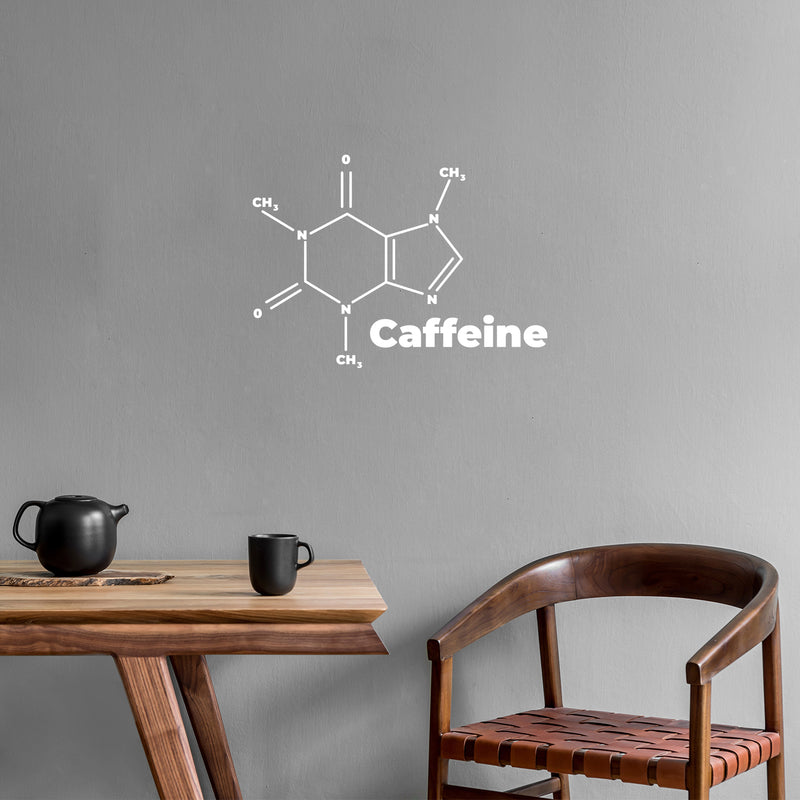 Vinyl Wall Art Decal - Caffeine Formula - 9.5" x 13" - Trendy Fun Cool Chemistry Element Design Sticker For Home Living Room Kitchen Office School Coffee Shop Restaurant Storefront Decor 2