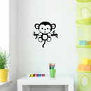 Vinyl Wall Art Decal - Baby Monkey - 21" x 20" - Trendy Funny Lovely Design Sticker For Home Toddlers Bedroom Baby's Nursery Playroom Daycare Kindergarten Decor 2
