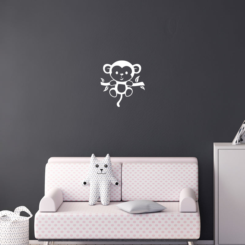 Vinyl Wall Art Decal - Baby Monkey - 21" x 20" - Trendy Funny Lovely Design Sticker For Home Toddlers Bedroom Baby's Nursery Playroom Daycare Kindergarten Decor 3