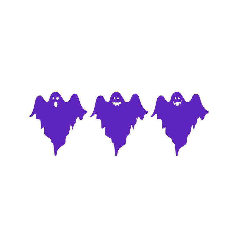 Vinyl Wall Art Decal - Ghost Trio - 19" x 21" Each -Seasonal Movie Props Trendy Funny Halloween Quote Sticker For School Classroom Entryway Living Room Storefront Coffee Shop Spooky Decor 1
