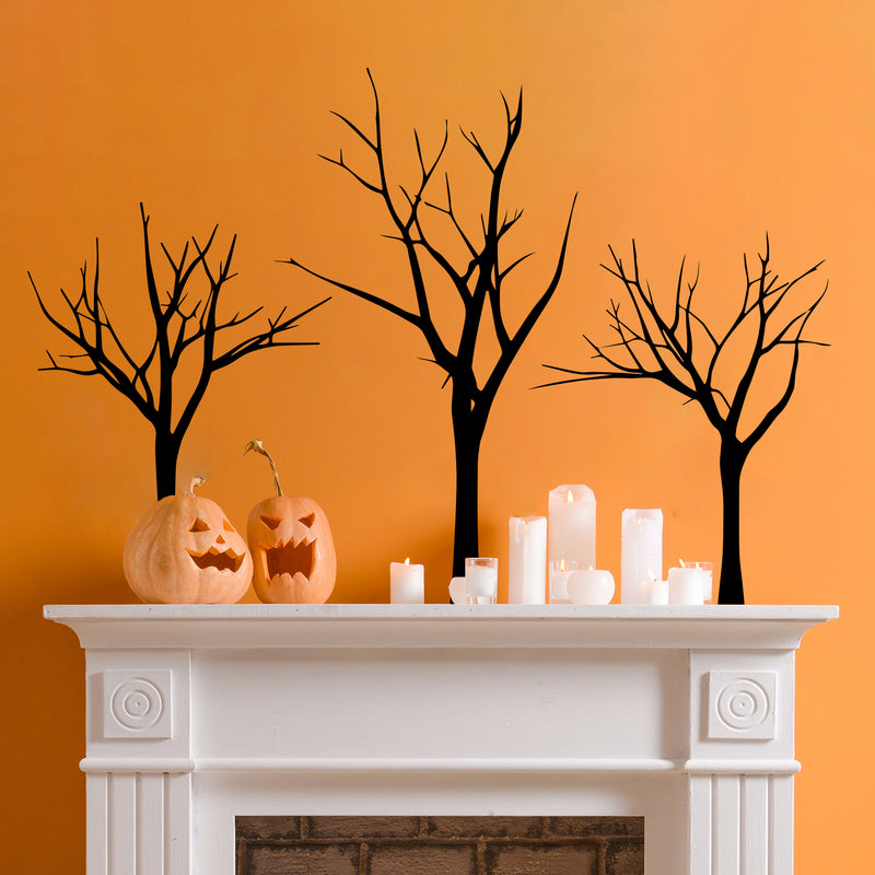 Vinyl Wall Art Decal - Scary Trees - From Each - Seasonal Movie Props Trendy Horror Halloween Sticker For School Classroom Entryway Living Room Storefront Spooky Decor 3