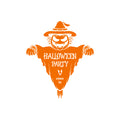 Vinyl Wall Art Decal - Halloween Party Come In - From 20" x 23" - Seasonal Welcome Sign Horror Scarecrow Shape Quote Sticker For Entryway Storefront Office Living Room Scary Spooky Decor 1