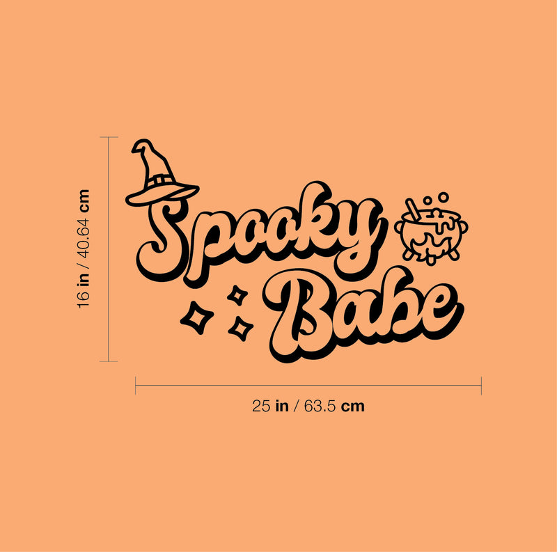 Vinyl Wall Art Decal - Spooky Babe -Seasonal Movie Props Trendy Funny Halloween Sticker For School Classroom Entryway Living Room Storefront Coffee Shop Spooky Decor 4