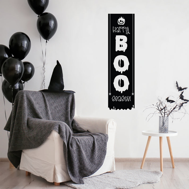 Vinyl Wall Art Decal - Happy Boo Season - 54.5" x 15" -Seasonal Movie Props Trendy Funny Halloween Sticker For School Classroom Entryway Living Room Storefront Coffee Shop Spooky Decor 2