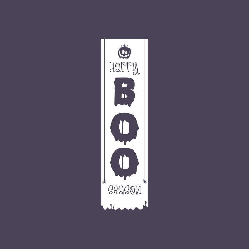 Vinyl Wall Art Decal - Happy Boo Season - 54.5" x 15" -Seasonal Movie Props Trendy Funny Halloween Sticker For School Classroom Entryway Living Room Storefront Coffee Shop Spooky Decor 1