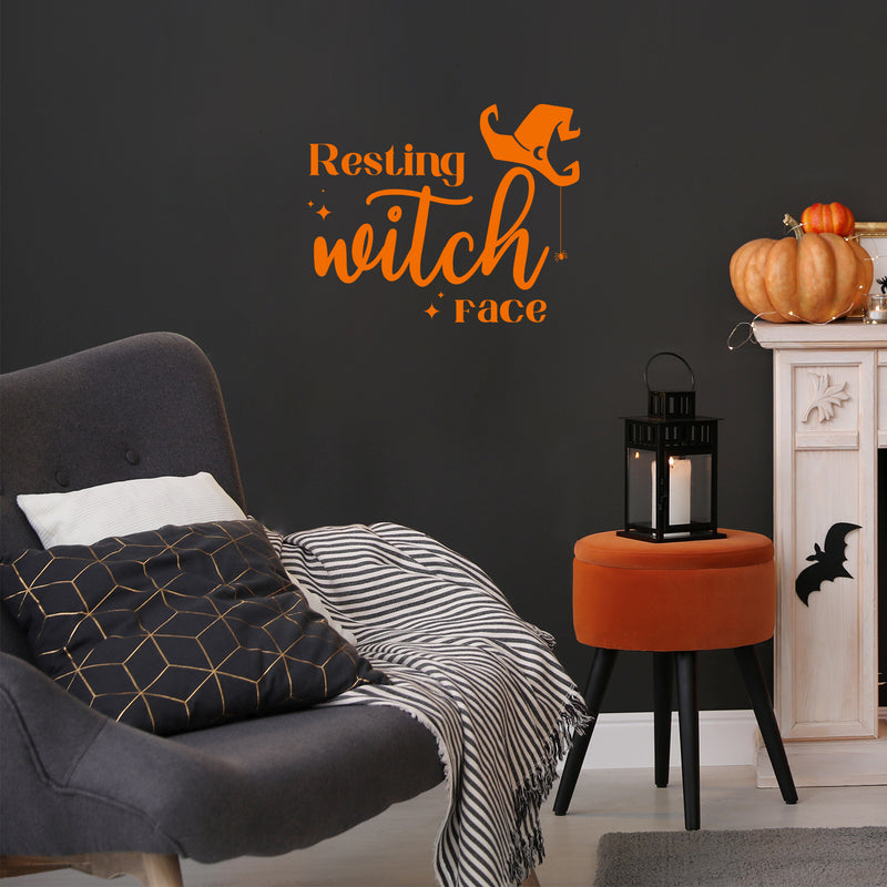 Vinyl Wall Art Decal - Resting Witch Face - 12" x 15" - Trendy Funny Halloween Quote Hat Design Sticker For Home Bedroom Family Room Windows Doors Storefront Coffee Shop Spooky Decor 3