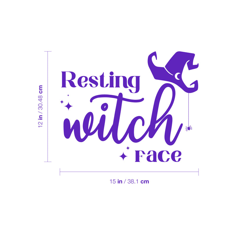 Vinyl Wall Art Decal - Resting Witch Face - 12" x 15" - Trendy Funny Halloween Quote Hat Design Sticker For Home Bedroom Family Room Windows Doors Storefront Coffee Shop Spooky Decor 4