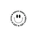 Vinyl Wall Art Decal - Happy Mind Happy Life - 5" x 5" - Funny Adult Joke Quote Sticker For Bedroom Mirror Make Up Notebooks Laptops Mugs Thermos Car Bumpers Windows Decor 1