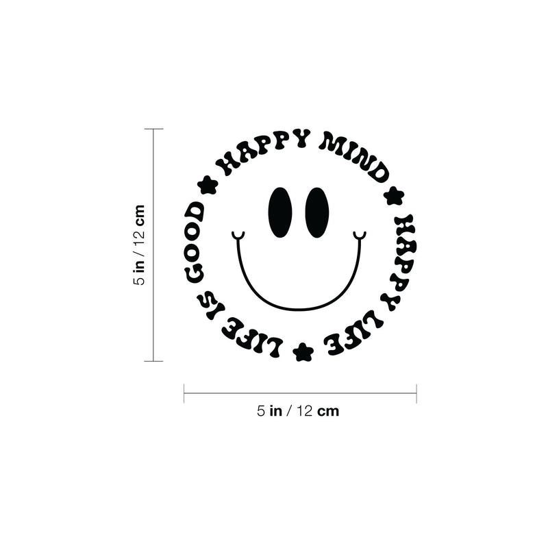 Vinyl Wall Art Decal - Happy Mind Happy Life - 5" x 5" - Funny Adult Joke Quote Sticker For Bedroom Mirror Make Up Notebooks Laptops Mugs Thermos Car Bumpers Windows Decor 4