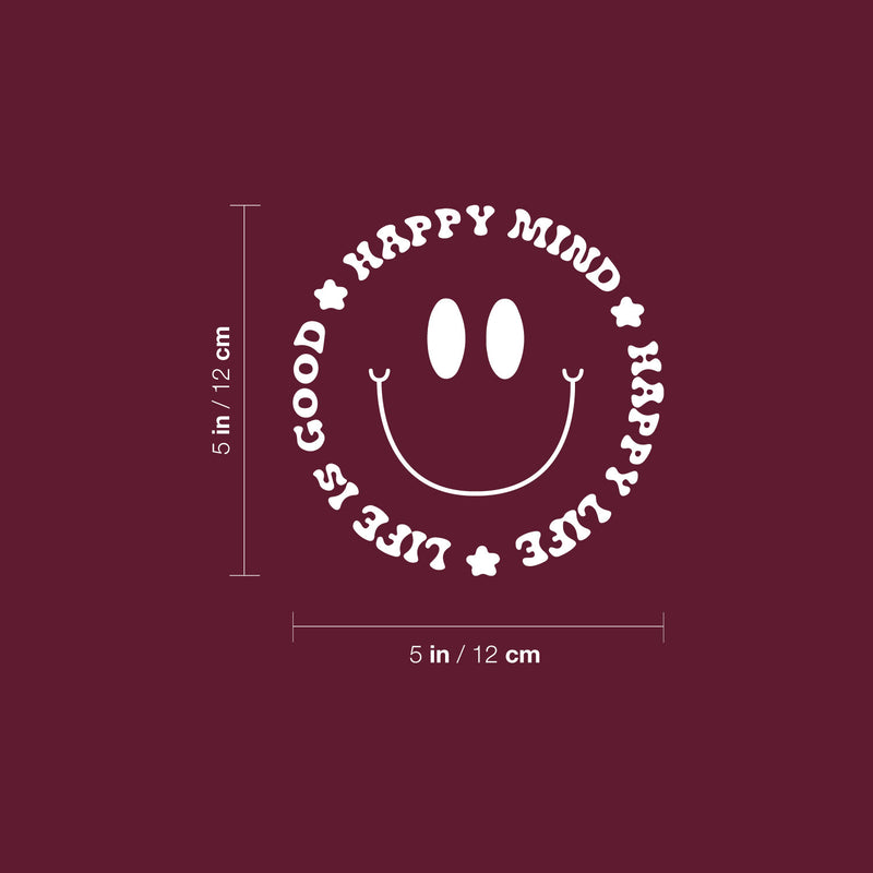 Vinyl Wall Art Decal - Happy Mind Happy Life - 5" x 5" - Funny Adult Joke Quote Sticker For Bedroom Mirror Make Up Notebooks Laptops Mugs Thermos Car Bumpers Windows Decor 4