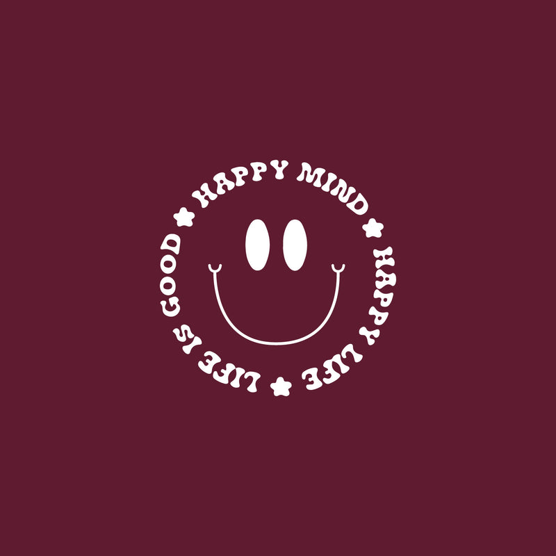 Vinyl Wall Art Decal - Happy Mind Happy Life - 5" x 5" - Funny Adult Joke Quote Sticker For Bedroom Mirror Make Up Notebooks Laptops Mugs Thermos Car Bumpers Windows Decor 1