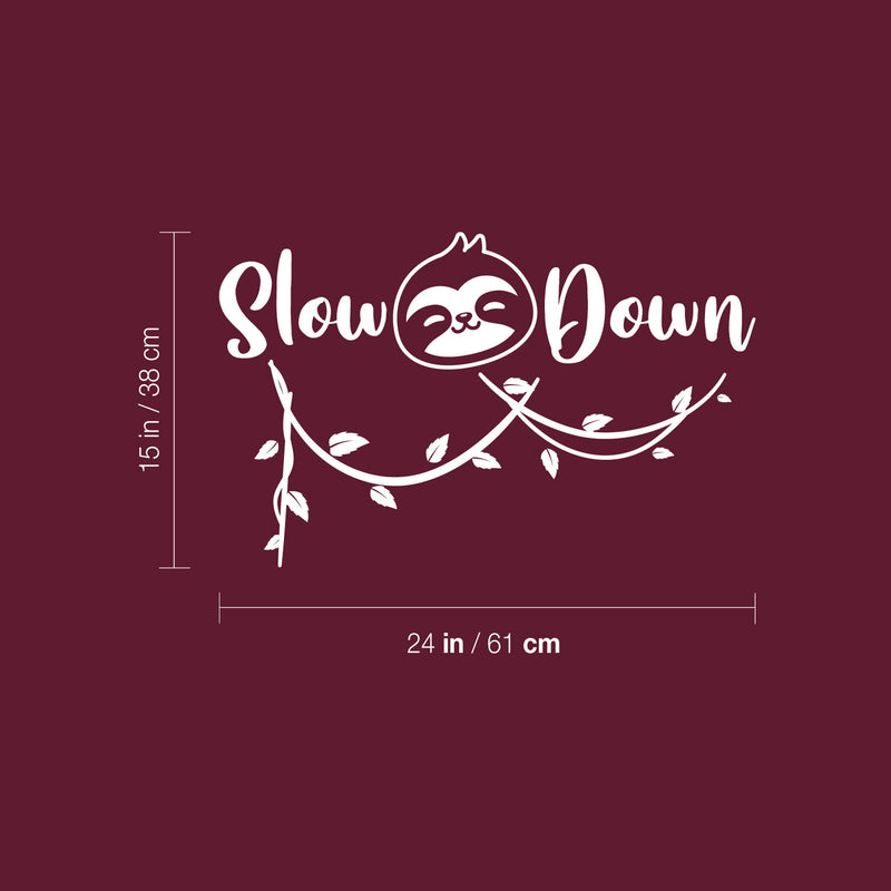 Vinyl Wall Art Decal - Slow Down - 15" x 24" - Trendy Inspirational Quote Mountain Design Sticker For Children Bedroom Home Baby Nursery Daycare Kids Room Decor 4