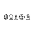 Vinyl Wall Art Decal - Mystic Objects - Trendy Cool Fun Halloween Design Sticker For Home Bedroom Family Room Windows Doors Storefront Coffee Shop Office Spooky Decor 1