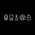 Vinyl Wall Art Decal - Mystic Objects - 8" x 36" - Trendy Cool Fun Halloween Design Sticker For Home Bedroom Family Room Windows Doors Storefront Coffee Shop Office Spooky Decor 1