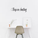 Vinyl Wall Art Decal - Keep On Smiling - Happy Face Modern Inspirational Positive Quote Sticker For Home Office Bedroom Living Room Kids Room School Playroom Coffee Shop Decor 3