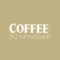 Vinyl Wall Art Decal - Coffee: Survival Juice - 9.5" x 25" - Trendy Funny Motivational Caffeine Lovers Quote Sticker For Home Kitchen Office Coffee Shop Restaurant Storefront Decor 1