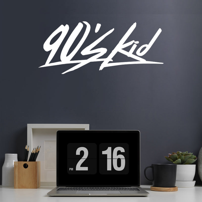 Vinyl Wall Art Decal - 90's Kid - 15" x 34" - Modern Fun Vintage Quote Sticker For Home Office Bedroom Closet Window Living Room Coffee Shop Decor 3