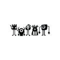 Vinyl Wall Art Decal - Cute Monsters - Cute Modern Stickers Design For Kids Room Baby Toddler Bedroom Living Room Pre-school Playroom Nursery School Decoration 1