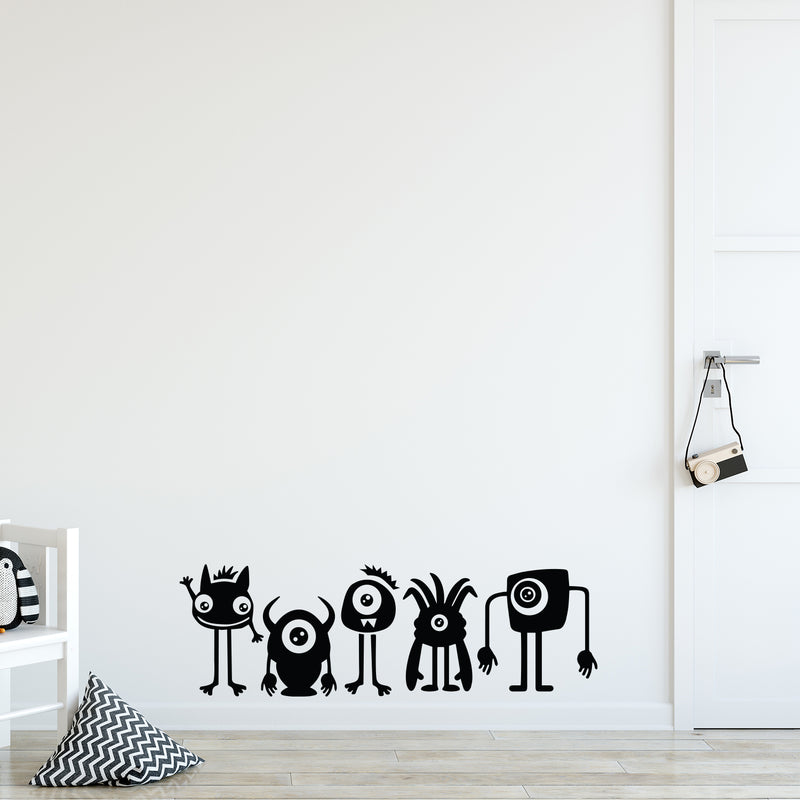 Vinyl Wall Art Decal - Cute Monsters - 41" x 13" - Cute Modern Stickers Design For Home Apartment Kids Bedroom Living Room Playroom Nursery School Decoration 3