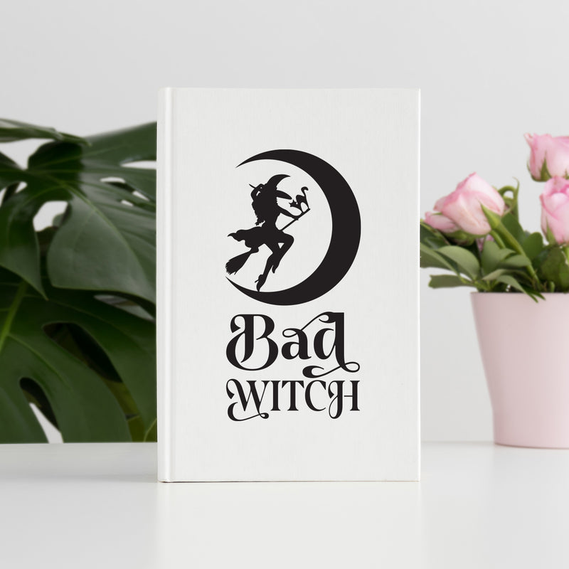 Vinyl Wall Art Decal - Bad Witch - 8" x 4" - Trendy Cool Funny Halloween Quote Sticker For Office Laptops Mugs Thermos Notebooks Home Windows Doors Storefront Spooky Decor 2