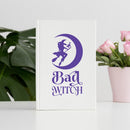 Vinyl Wall Art Decal - Bad Witch - Trendy Cool Funny Halloween Quote Sticker For Office Laptops Mugs Thermos Notebooks Home Windows Doors Storefront Spooky Decor 5