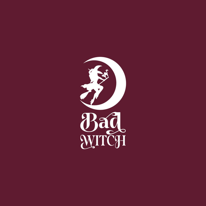 Vinyl Wall Art Decal - Bad Witch - 8" x 4" - Trendy Cool Funny Halloween Quote Sticker For Office Laptops Mugs Thermos Notebooks Home Windows Doors Storefront Spooky Decor 1