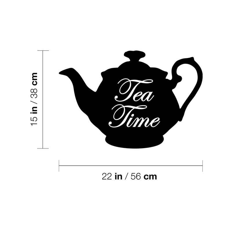 Vinyl Wall Art Decal - Tea Time - Modern Inspirational Quote Teapot Design Sticker for Home Office Kitchenette Restaurant Coffee Shop Decor 4