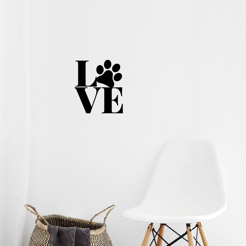 Vinyl Wall Art Decal - Love Paws - Cute Paw Shape Pets Doggie Kitty Dogs Quote Sticker For Home Office Bedroom Living Room Dog Cat Lovers Decor 2