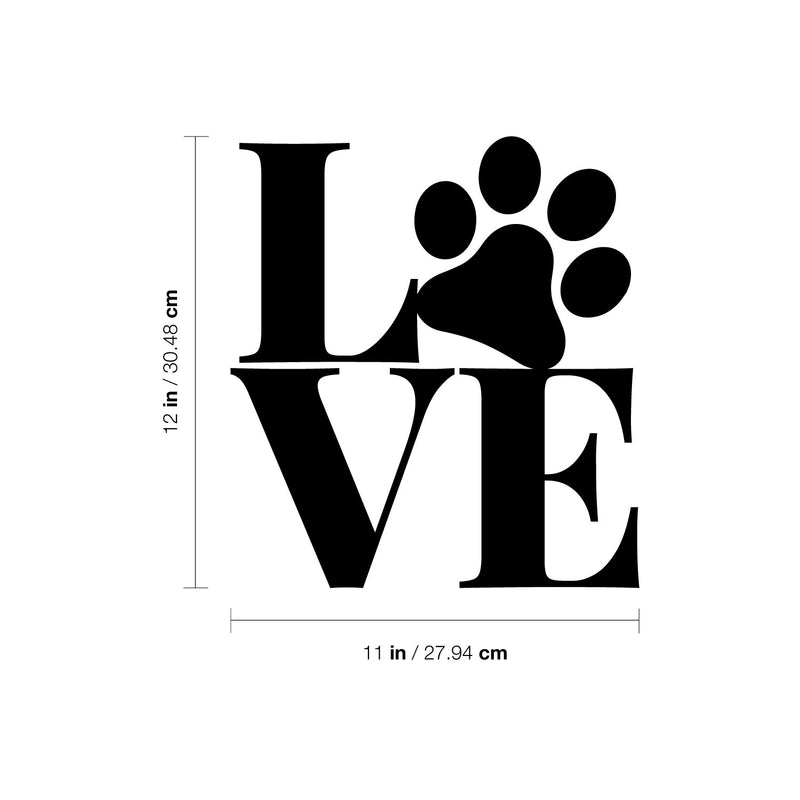 Vinyl Wall Art Decal - Love Paws - 11" x 12" - Cute Paw Shape Pets Doggie Kitty Dogs Quote Sticker For Home Office Bedroom Living Room Dog Cat Lovers Decor 4