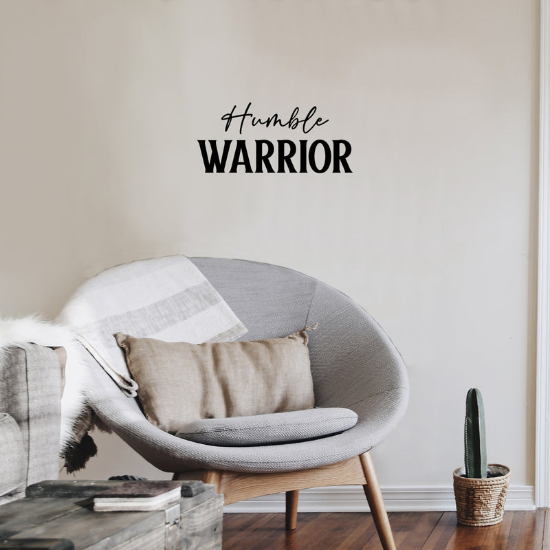 Vinyl Wall Art Decal - Humble Warrior - 11.5" x 25" - Trendy Motivational Positive Healthy Quote Sticker For Office Workout Room Yoga CrossFit Center Gym Fitness Lifestyle Decor 3