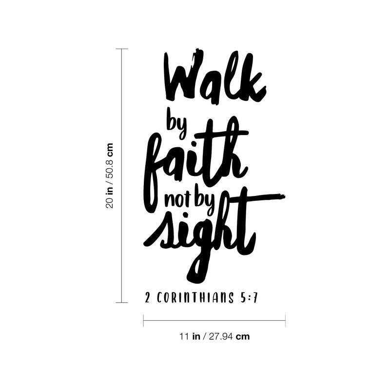 Vinyl Wall Art Decal - Walk By Faith - 2 Corinthians 5:7 - 20" x 11" - Lovely Spiritual Bible Verse Design Sticker For Home Bedroom Closet Family Room Church Religious Center Decor 4