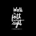 Vinyl Wall Art Decal - Walk By Faith - 2 Corinthians 5:7 - 20" x 11" - Lovely Spiritual Bible Verse Design Sticker For Home Bedroom Closet Family Room Church Religious Center Decor 1