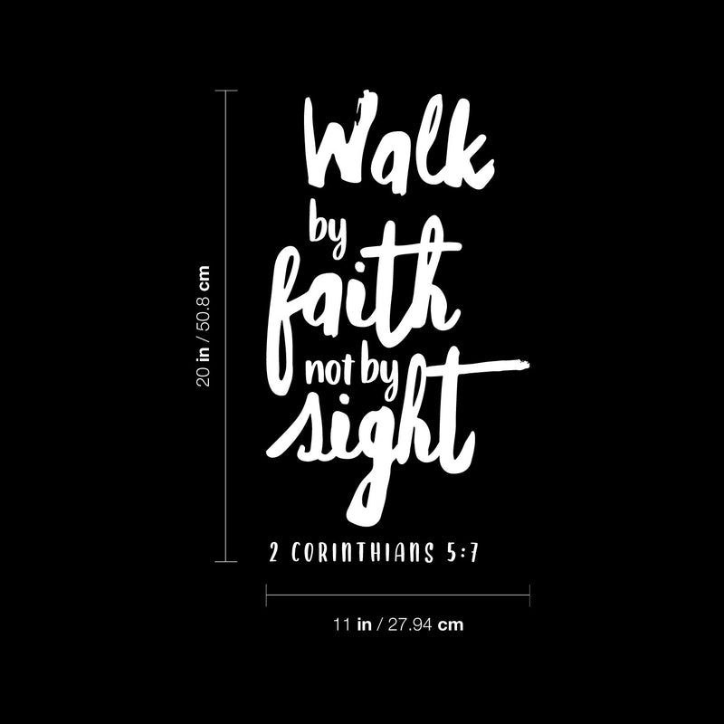 Vinyl Wall Art Decal - Walk By Faith - 2 Corinthians 5:7 - 20" x 11" - Lovely Spiritual Bible Verse Design Sticker For Home Bedroom Closet Family Room Church Religious Center Decor 4