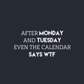 Vinyl Wall Art Decal - After Monday And Tuesday Even The Calendar Says WTF - 11.5" x 25" - Trendy Funny Good Vibes Quote Sticker For Home Living Room Office Coffee Shop Gym Humor Decor 1